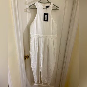 Pretty Little Thing - white wide leg jumpsuit, size 12